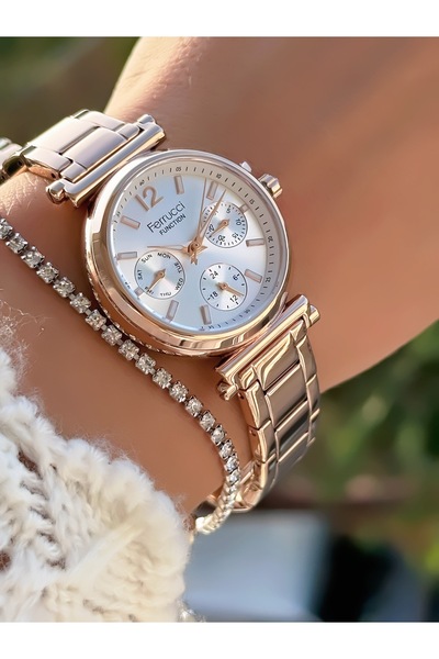 Ferrucci Women's Watch with Steel Cord Function, 3 Atm Waterproof, 2 Years Warranty + Bracelet as a Gift