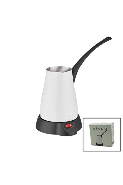 Pazarcan White Electric Coffee Pot Turkish Coffee Maker 5 Cups - 400ml Bowl S...