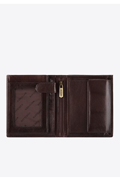 Wittchen Men's Leather Wallet with Double Pocket, Large Brown, Leather