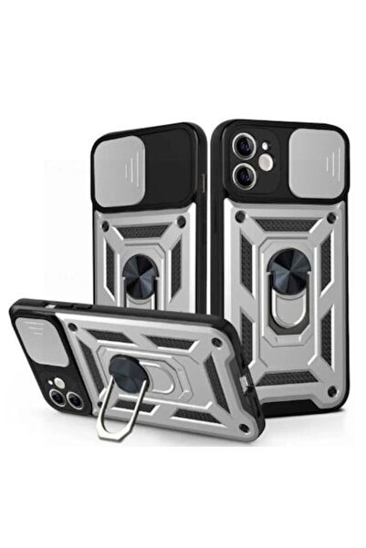 OPPO Armor Case for Reno13 F, CamSlide, Ring Stand, Silver