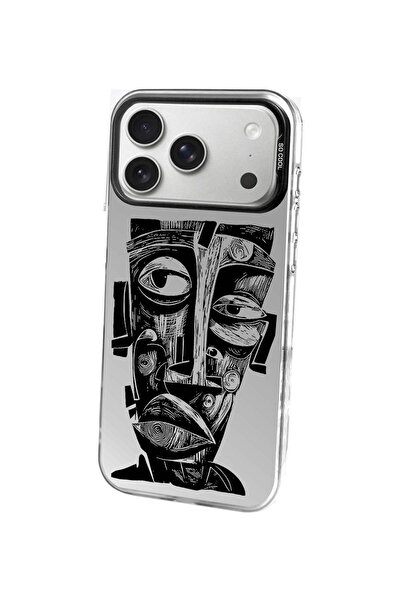 PrintiFy Totem Face Design Metallic Look Matte Silicone Case Compatible with Apple iPhone 17 Pro