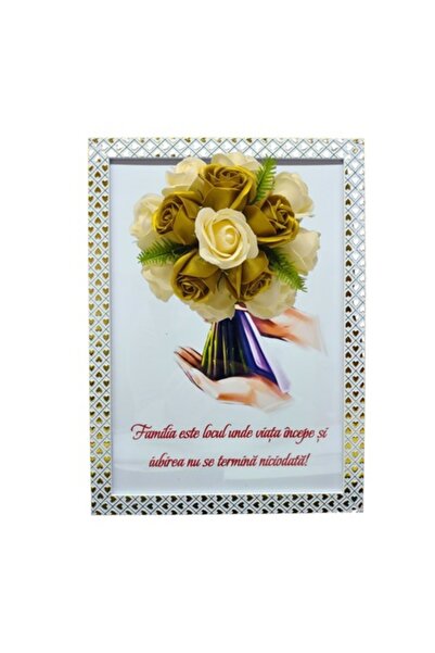 T&M Personalizare Tablou înrămat A4 (30x21 cm) - Familia este locul unde viaț...
