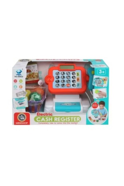 CREATIVE Supermarket Play Set with Cash Register and 21 Accessories, Lights, 33 x 20 x 14.5 cm, Blue/Red