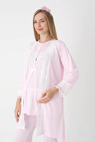 Lohussa Set de pijamale pentru femei, roz, cu design special, cu dantelă, cu ...