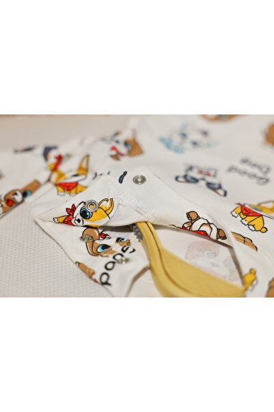 Vivolas 100% Cotton Baby Set with Snap Fasteners on the Shoulders, Unisex, 2-Piece, Top and Bottom, Monthly Sizes 3-6-9-12 Months