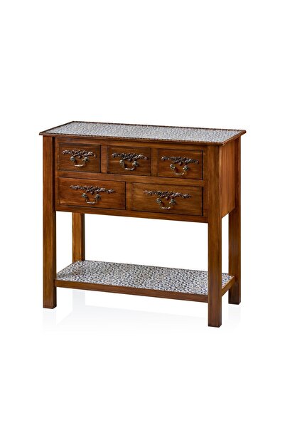 Orta Sofa Rustik beş çekmeceli dresuar yükseklik 90 cm