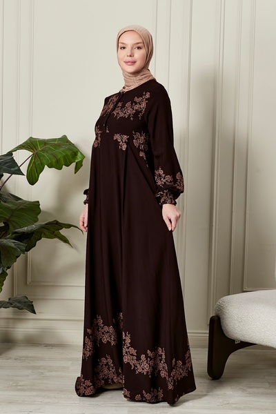 fistan Mevlana Φούστα Βισκόζη Ύφασμα Hijab Ρούχα Μητέρα Φόρεμα Προσευχής Φαρδιά Μοτίβο Hijab Φόρεμα