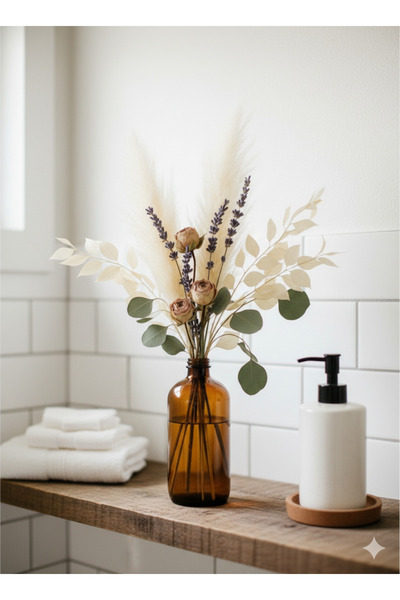BÜYÜLÜ HOME 500 Ml Amber Kuru Çiçek ve Yaş Çicek Vazosu
