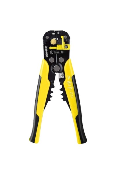 amXea Clește de dezizolat și sertizat cabluri galben-negru, dezizolare 0,2-6,0 mm², sertizare 0,5-6,0 mm²