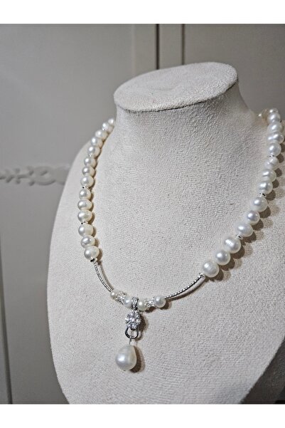 İNCİORA JEWELRY GERÇEK DOĞAL İNCİ KOLYE, gelin ve özel günler için