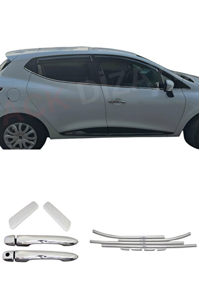 ACK Dizayn RENAULT CLİO 4 HB 2012+ ARACA ÖZEL KROM CAM ÇITASI + KROM KAPI KOL 2'Lİ SET A+ PASLANMAZ