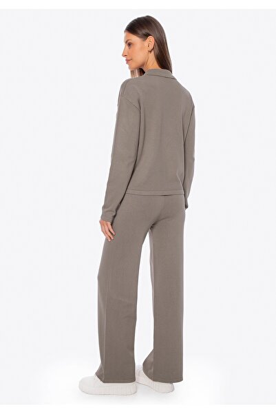 Wittchen Women's zip-up sweatshirt made of viscose and nylon, dark beige, dark beige viscose