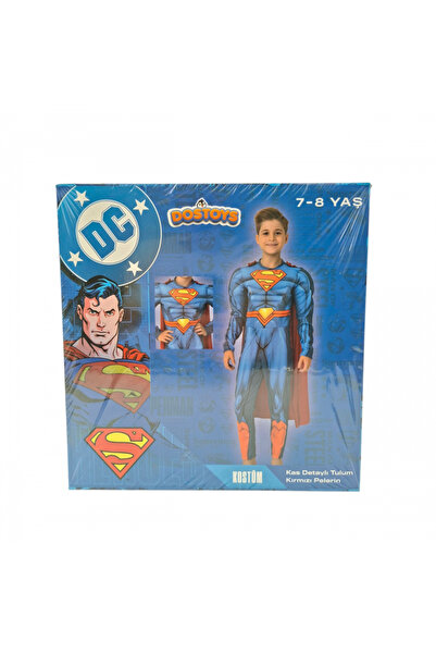 Sever Süpermen Kaslı Kostüm 7-8 Yaş – Gücünü Göster, Kahraman Ol!