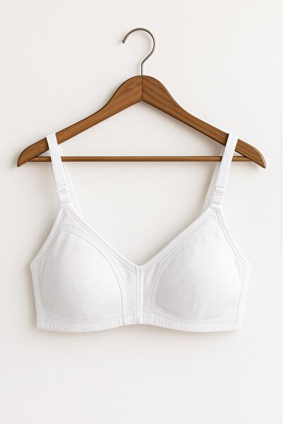 enmodaiçgiyim Білий безшовний бавовняний бюстгальтер - без кісточок, без наповнювача, дихаючий, для щоденного носіння