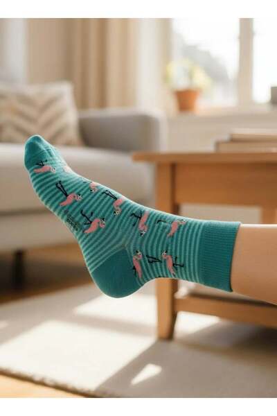 CANMODA جوارب منقوشة على شكل طائر الفلامنغو (تناسب المقاسات من 36 إلى 44)