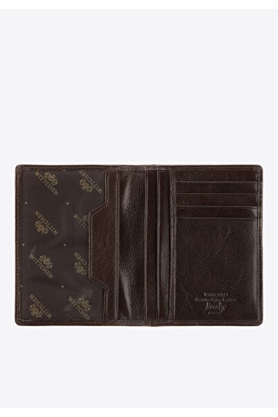 Wittchen Geantă de documente din piele pentru bărbați cu buzunar, maro închis...