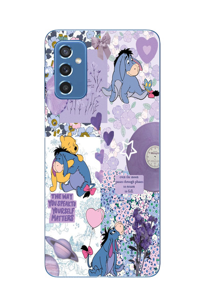 Elorakılıf Samsung Galaxy M52 Uyumlu Baskılı Yumuşak Silikon Şeffaf Telefon K...