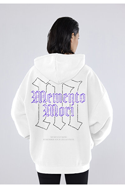 LUCKYPORT Memento Mori Back and Front Printed Winter Fleece Thick Sweatshirt Hoodie
