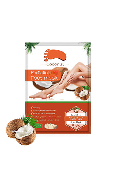 NOVA KISS Mască exfoliantă pentru picioare cu nucă de cocos, reparare profundă