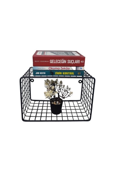 GO DEKOR 33x23x15 İskandinav Çok Amaçlı Dekoratif Duvar Kitaplığı/Duvar Rafı