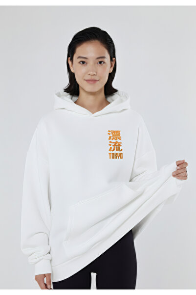 CC STORE Tokyo Drift Kanji Back and Front Printed Winter Fleece Thick Sweatshirt Hoodie