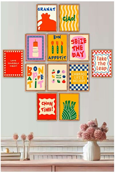 UNT 12 Adet Çerçeve Görünümlü Modern Abstract, Minimalist, Duvar Dekoru Tablo...