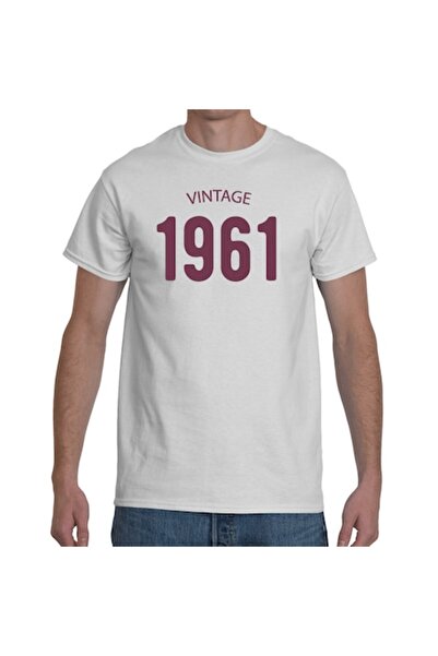 Tricou Destept Tricou personalizat Vintage 1961, alb, mărimea XL