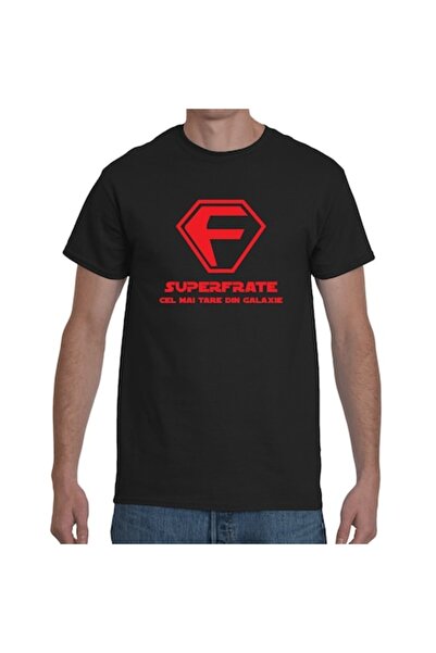 Tricou Destept Tricou personalizat „SUPERFRATE”, negru, mărimea L