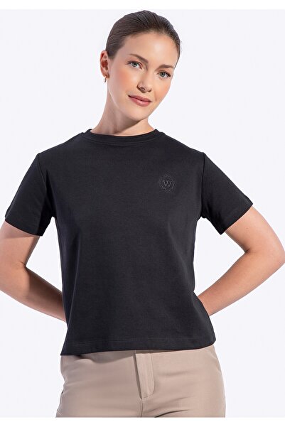 Wittchen Tricou de damă din bumbac, negru, bumbac negru