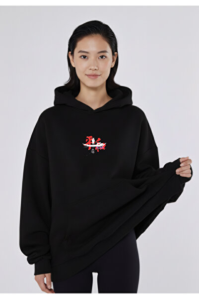 CC STORE Samurai Ronin and Front Printed Winter Fleece Thick Sweatshirt Hoodie