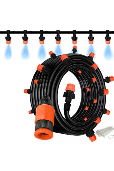 varioshop Sistem de irigații cu perdea de apă de 15 m, 15 duze reglabile, negru