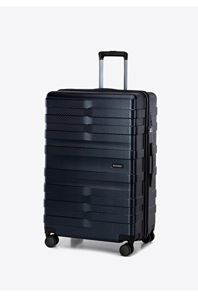 Wittchen Valiză mare bărbătească din policarbonat cu dungi orizontale, albastru marin, policarbonat