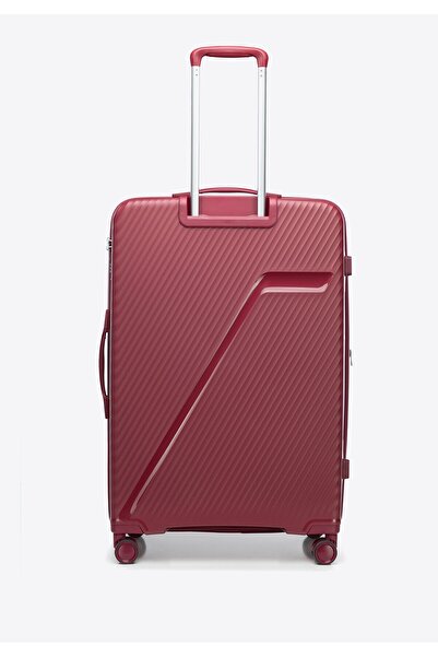 Wittchen Men's Large Polypropylene Suitcase with Diagonal Stripes Burgundy Burgundy Polypropylene