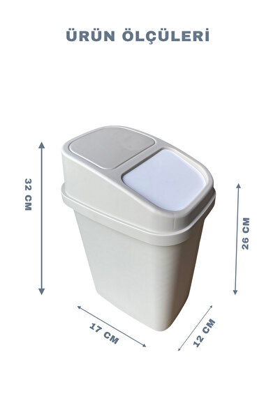 ViZKA Countertop Practical Lid Kitchen Bathroom Trash Can 5 Liters /Beige