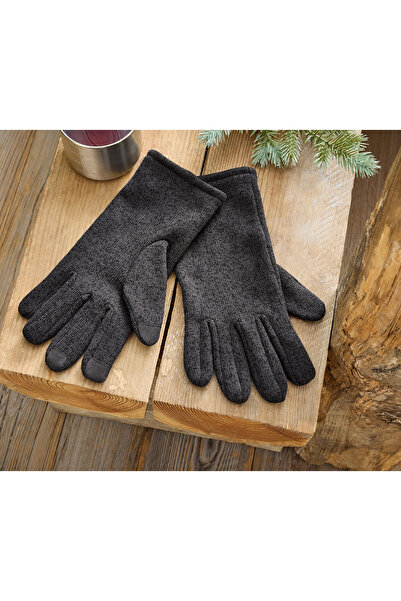 Tchibo Knitted Fleece Gloves, Anthracite