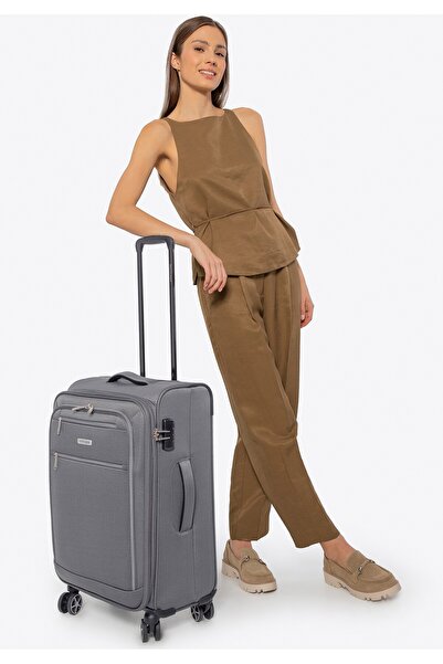 Wittchen Valiză bărbătească medie, moale, din poliester gri