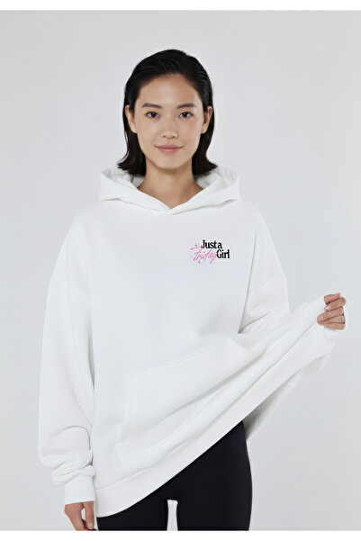 CC STORE Friday Girl Back and Front Printed Winter Fleece Thick Sweatshirt Hoodie