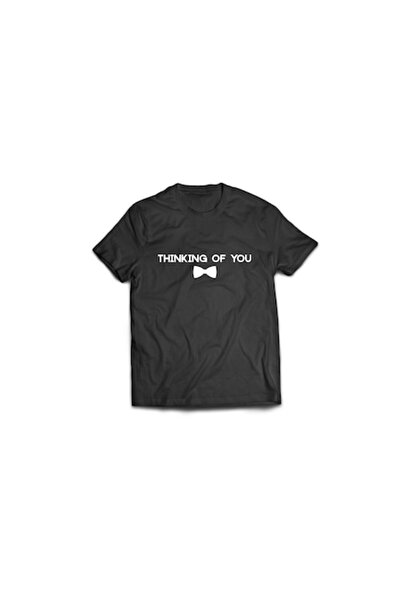 Tricou Destept Tricou „Gândesc la tine”, negru, mărime S