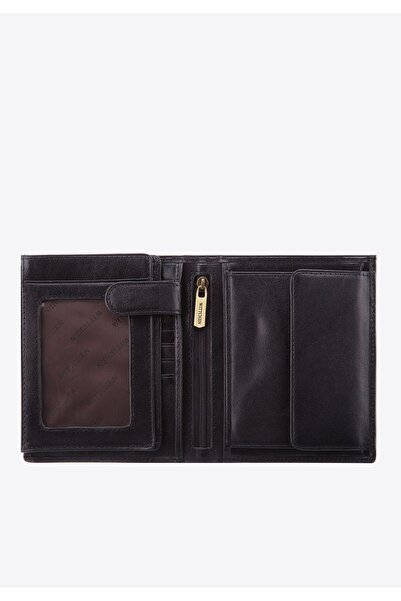 Wittchen Men's Leather Wallet with Double Pocket, Large Black, Leather