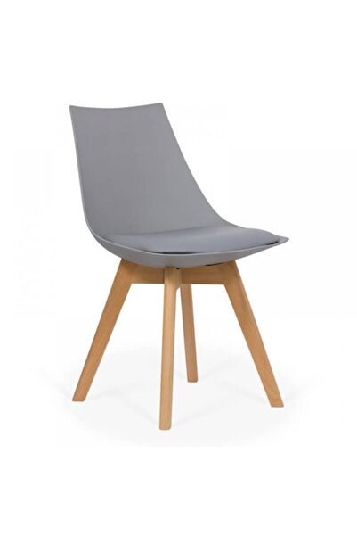 QMOBILI Scaun de bucătărie/dining Arbo gri, corp PP cu șezut din piele ecolog...