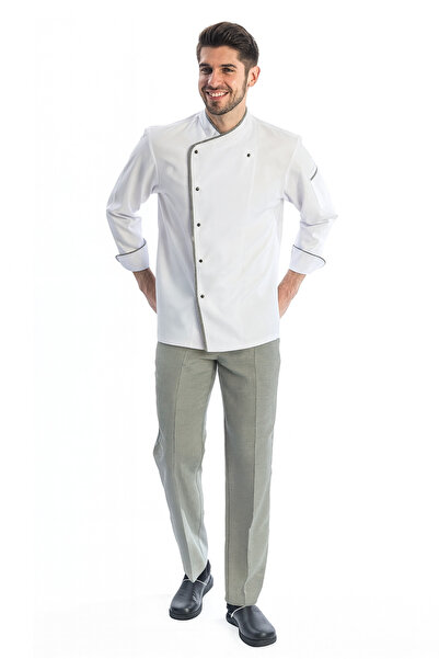 TIPTEKS Classic Men's Long Sleeve Chef Jacket and Pants Set