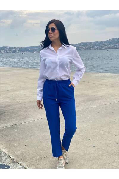 Seminare Çizgin BELİ LASTIKLI HAVUÇ PAÇA PANTOLON