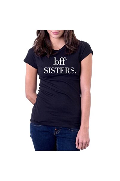 Tricou Destept Tricou personalizat „Sisters BFF”, negru, mărimea XL