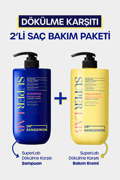 DR BANGGIWON Super Lab Şampuan ve Treatment Krem, Dökülme Karşıtı, 3 Miracell Complex 2x1000 Ml