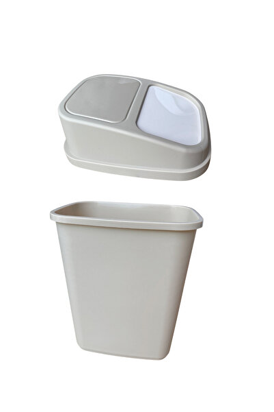 ViZKA Countertop Practical Lid Kitchen Bathroom Trash Can 5 Liters /Beige