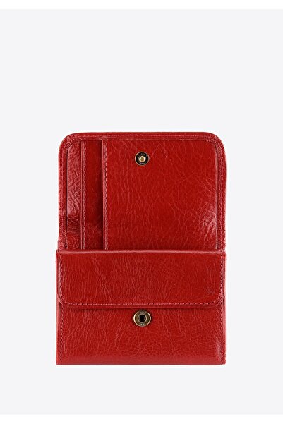 Wittchen Woman Leather Wallet Small with Snap Fastener Red Leather