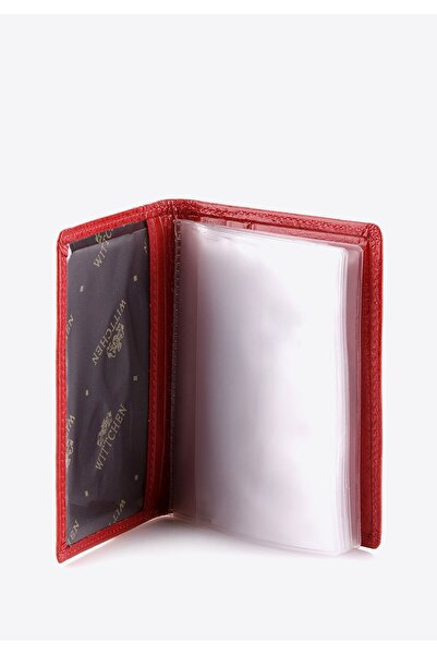 Wittchen Men's Leather Business Card Case Red Red Genuine Leather