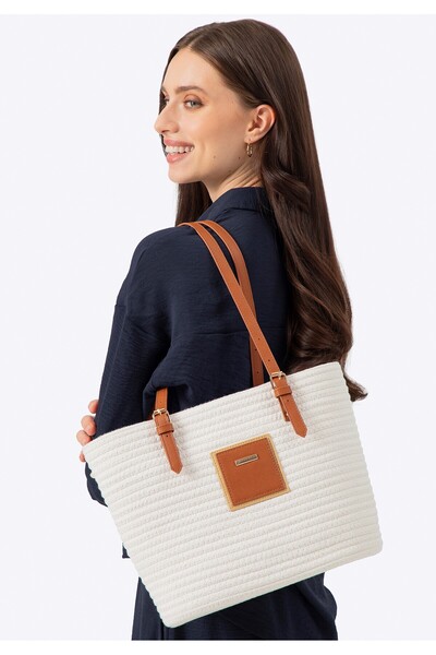 Wittchen Coș de damă din amestec de bumbac, alb-gălbui, poliester