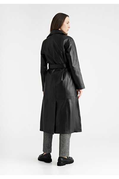 Wittchen Women's Leather Coat with Belt Black Leather