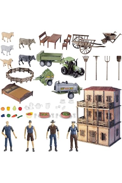 Import ProNice Set de joacă la fermă, casă de fermier, servitoare, animale, t...